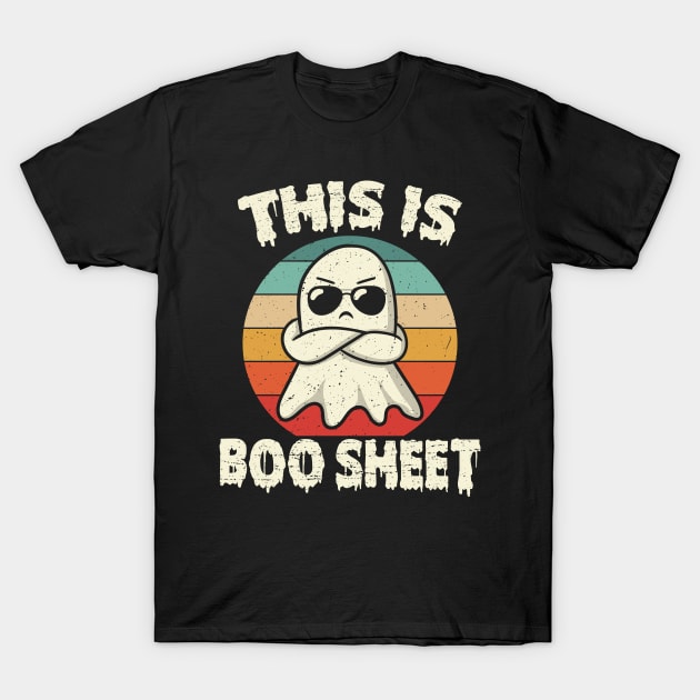 This Is Boo Sheet Ghost Retro Halloween Costume Men Women T-Shirt by KRMOSH